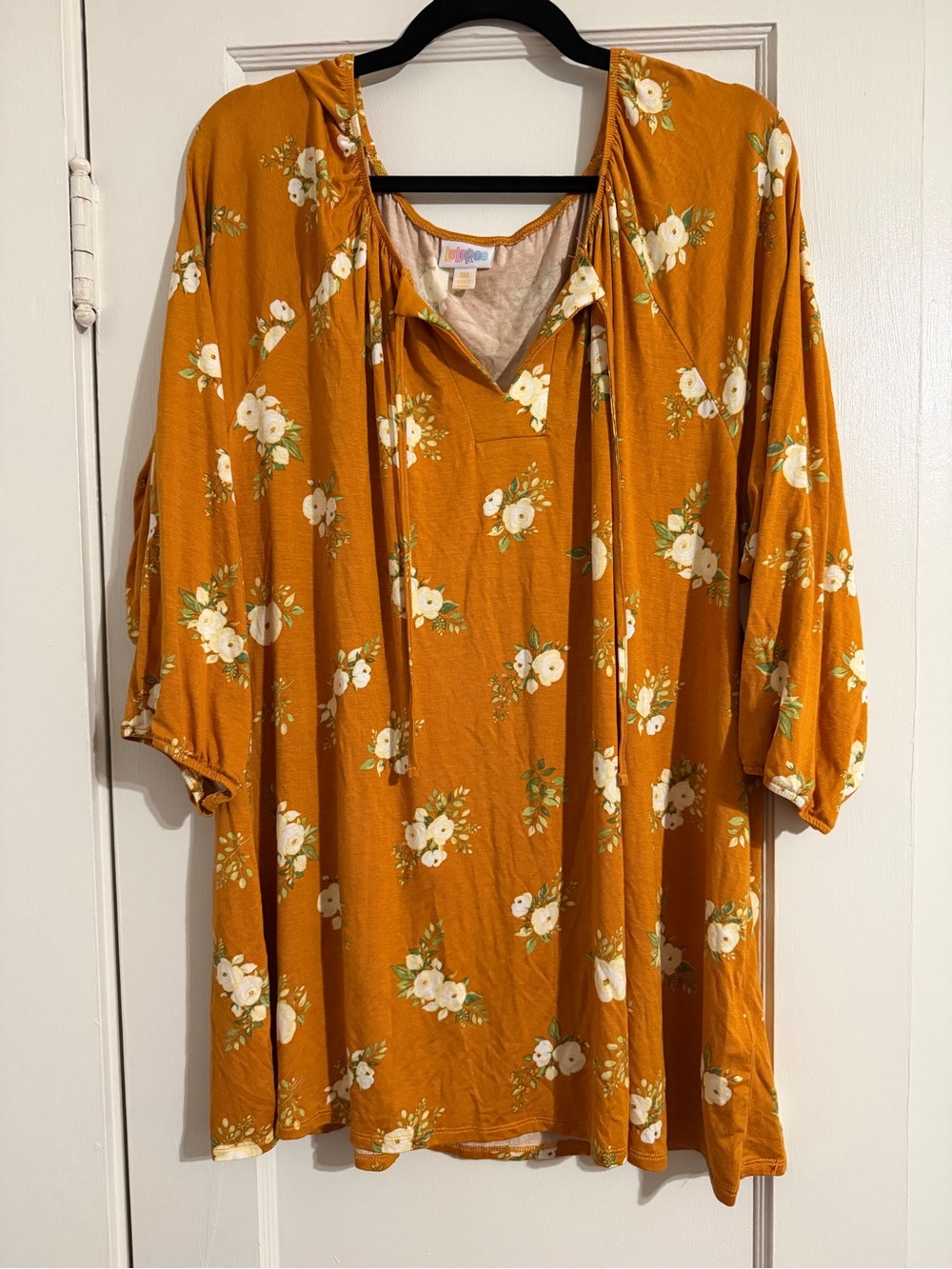 LuLaRoe Debra Mustard Floral print